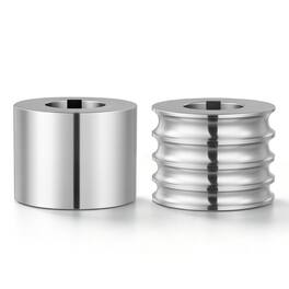 VEVOR - Replacement Roller for Rolling Mill 4 Sizes Grooves Metal Roller, Jewelry DIY Tool Accessory Parts, 1 Half-Round, 1 Flat - Silver