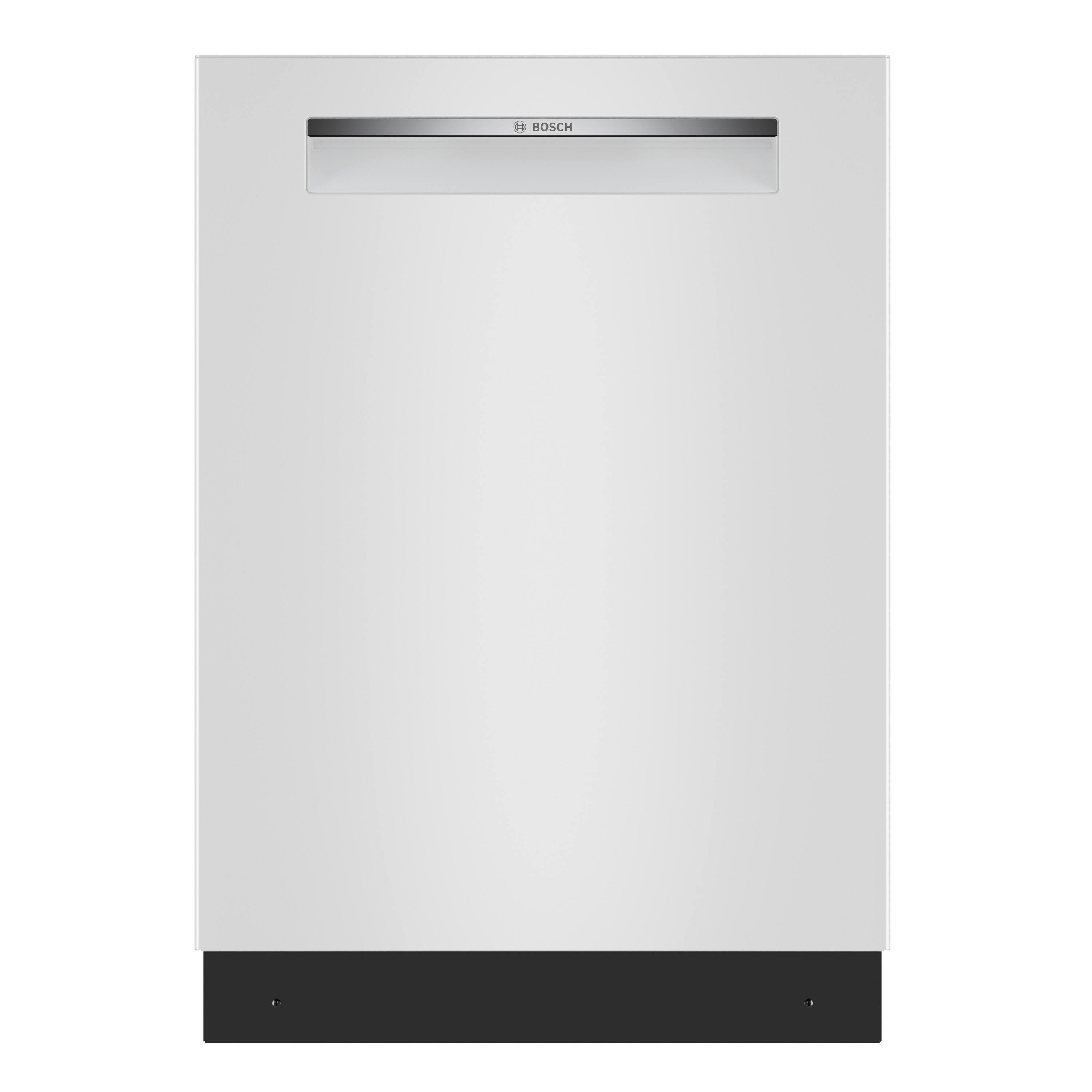 Front. Bosch - 300 Series 24" Top Control Smart Built-In Tub Dishwasher with 3rd Rack and Zone Wash, 46 dBA - White.