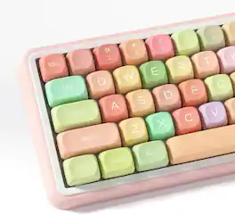 Womier - PBT Keycaps, 132 Keys Dye-Sublimation MOA Profile Key caps for 100%, 75%, 65%, 60% Mechanical Keyboard - Candy