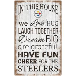 Fan Creations - Pittsburgh Steelers 11'' x 19'' Team In This House Logo Sign - Multicolor