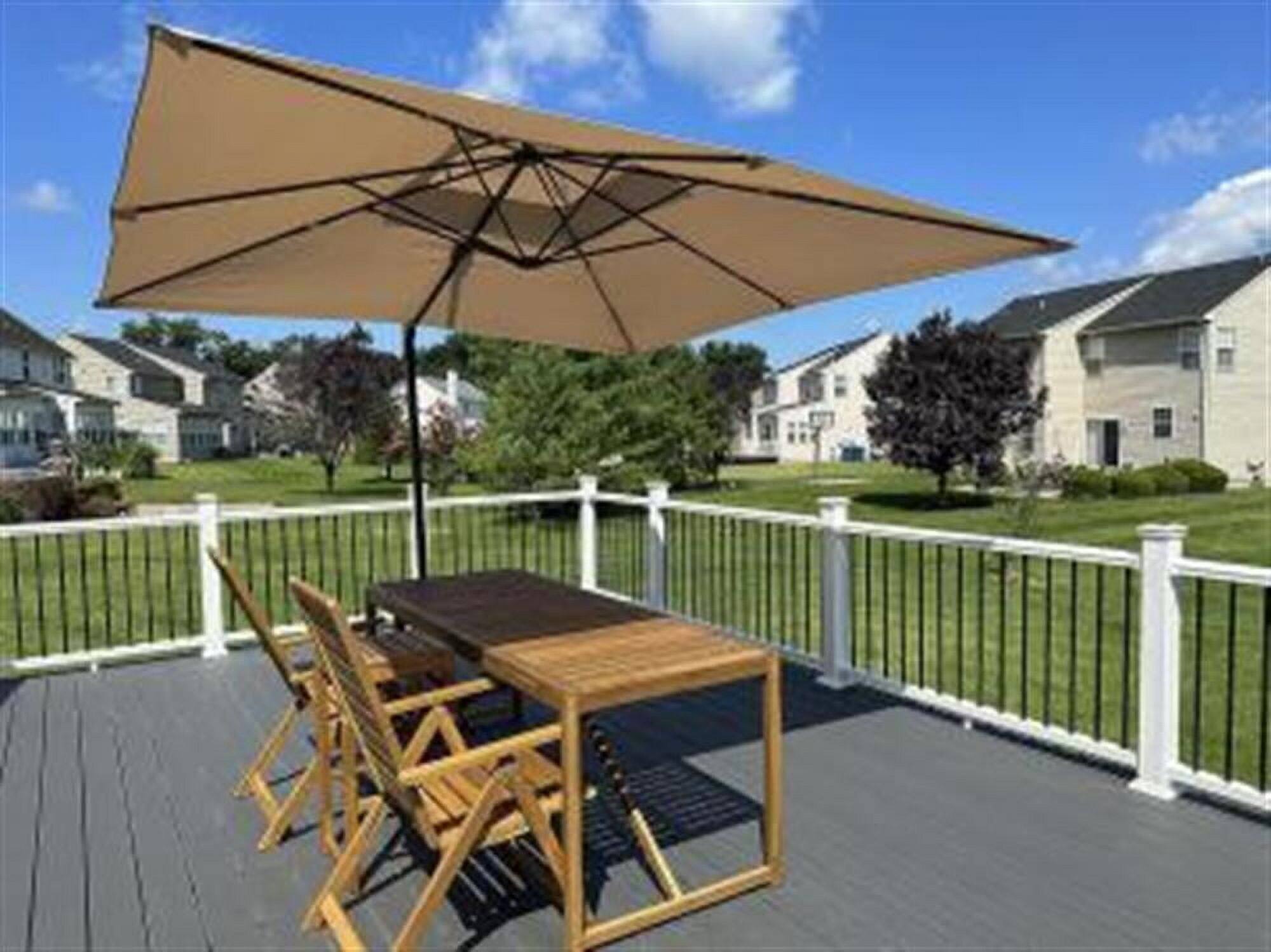 Alt View 1. Kadyn - Outdoor Garden Umbrella,Market Umbrella,9.5 Feet Cantilever Patio Umbrella with 360° Rotation and Double Top-Gray.
