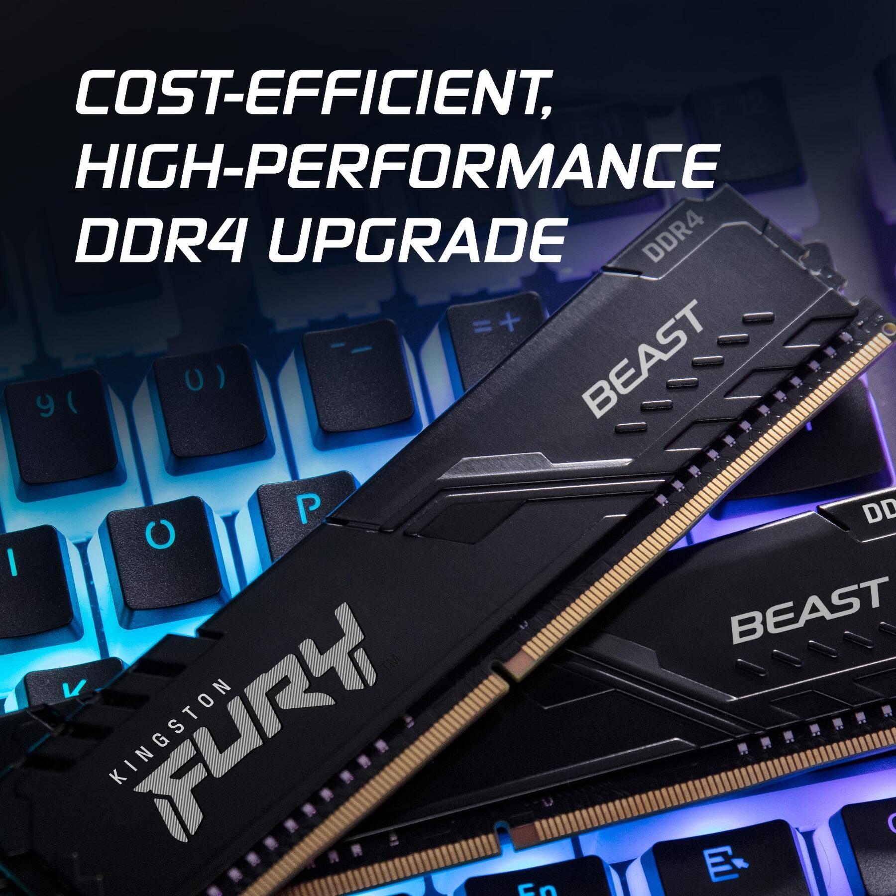 Alt View 12. Kingston - Computer_Memory KF432C16BB/32 X32GB (2X16GB) 3200MHz DDR4 CL16 DIMM FURY Beast Desktop Memory.