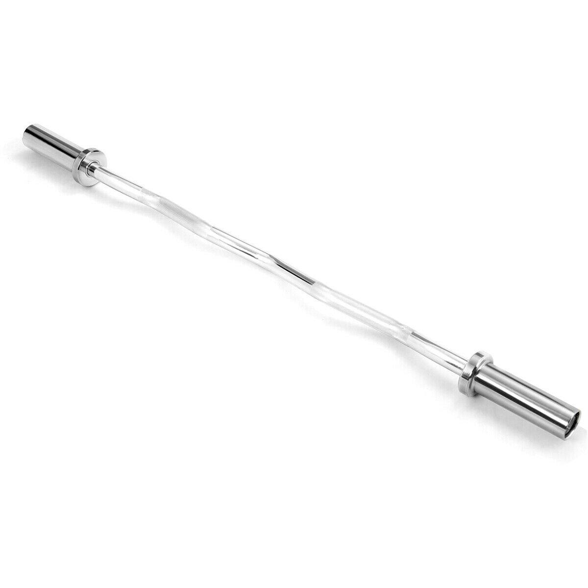 Alt View 18. Costway - 48''Chrome Steel Olympic EZ Curl Bar 28mm Grip Home Gym Fitness Equipment - Silver.