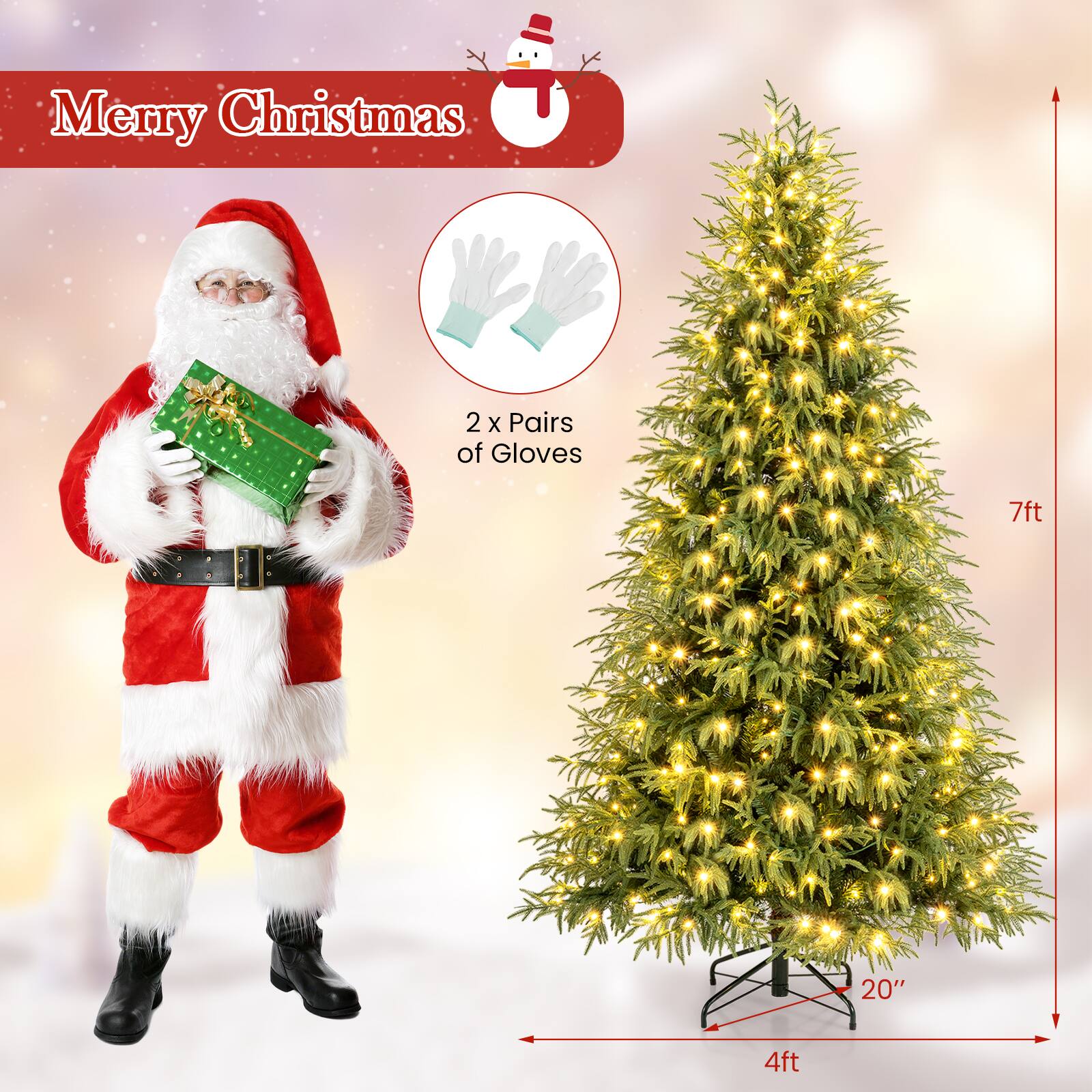 Merry Christmas

2 x Pairs of Gloves

7ft

20"

4ft