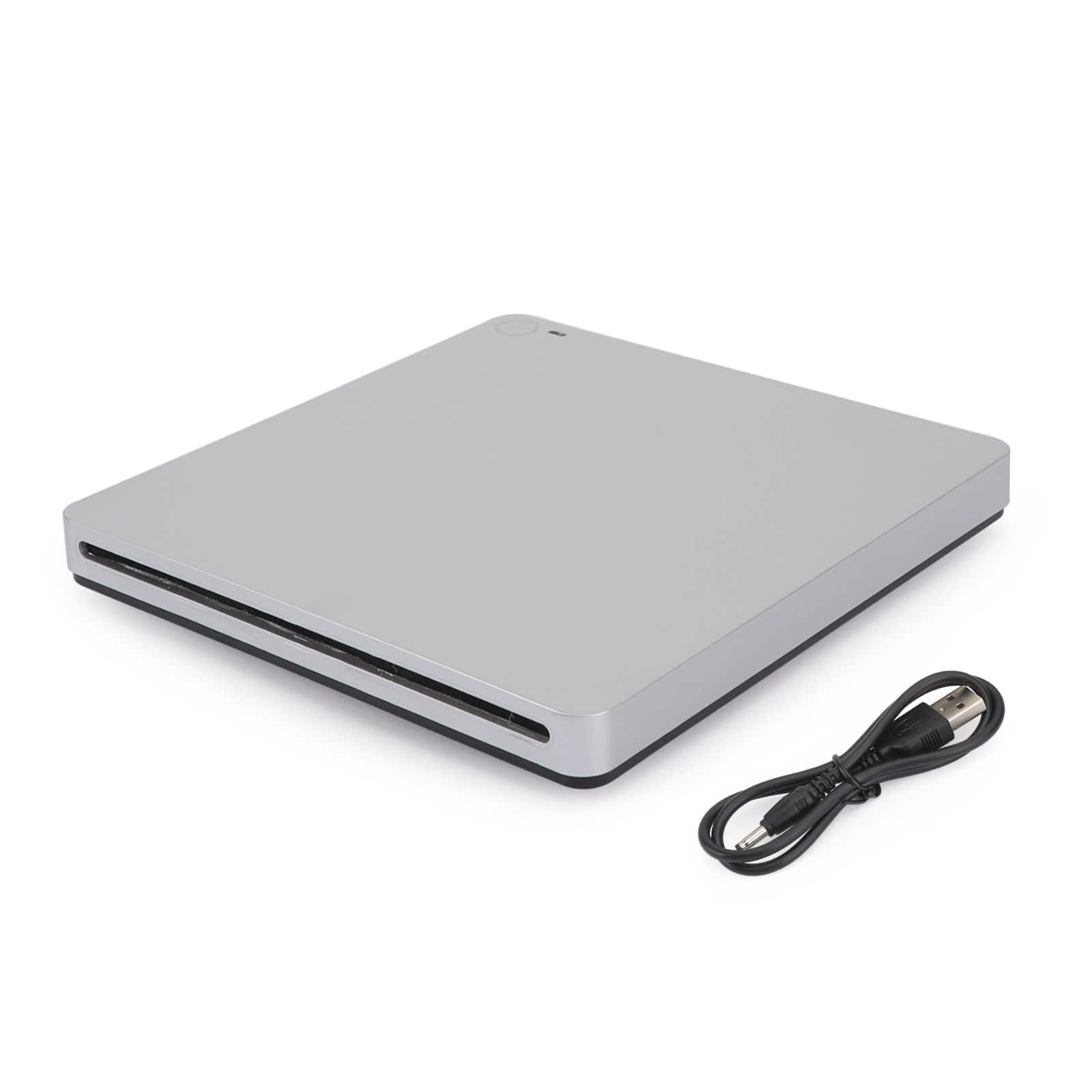 Topteng - Slot-in External DVD Drive with USB 3.0 & Type-C - Ultra Thin, Touch Eject, Aluminum for Mac & Windows Laptop