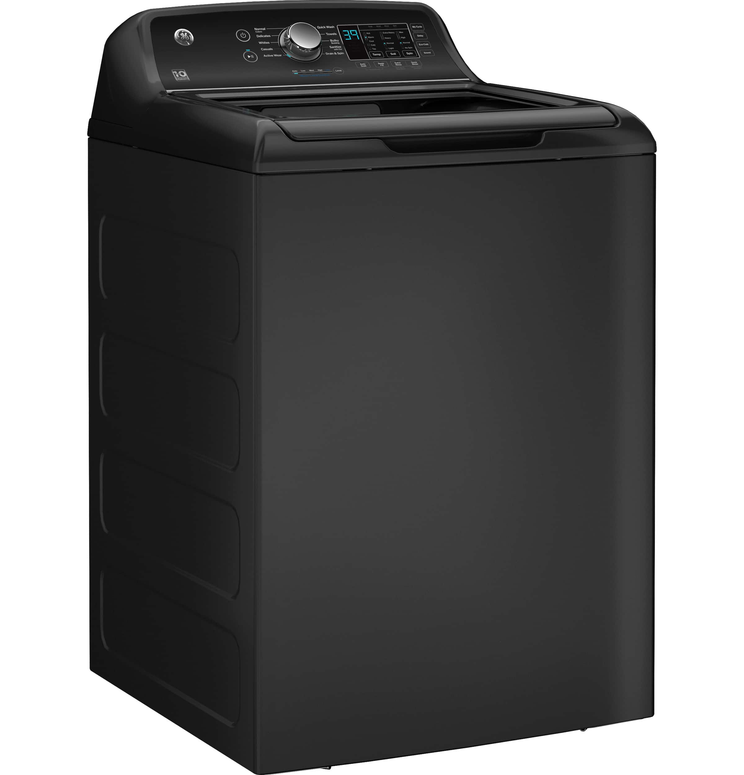 Angle. GE - 4.5 Cu. Ft. High-Efficiency Top Load Washer with Water Level Control - Diamond Gray.