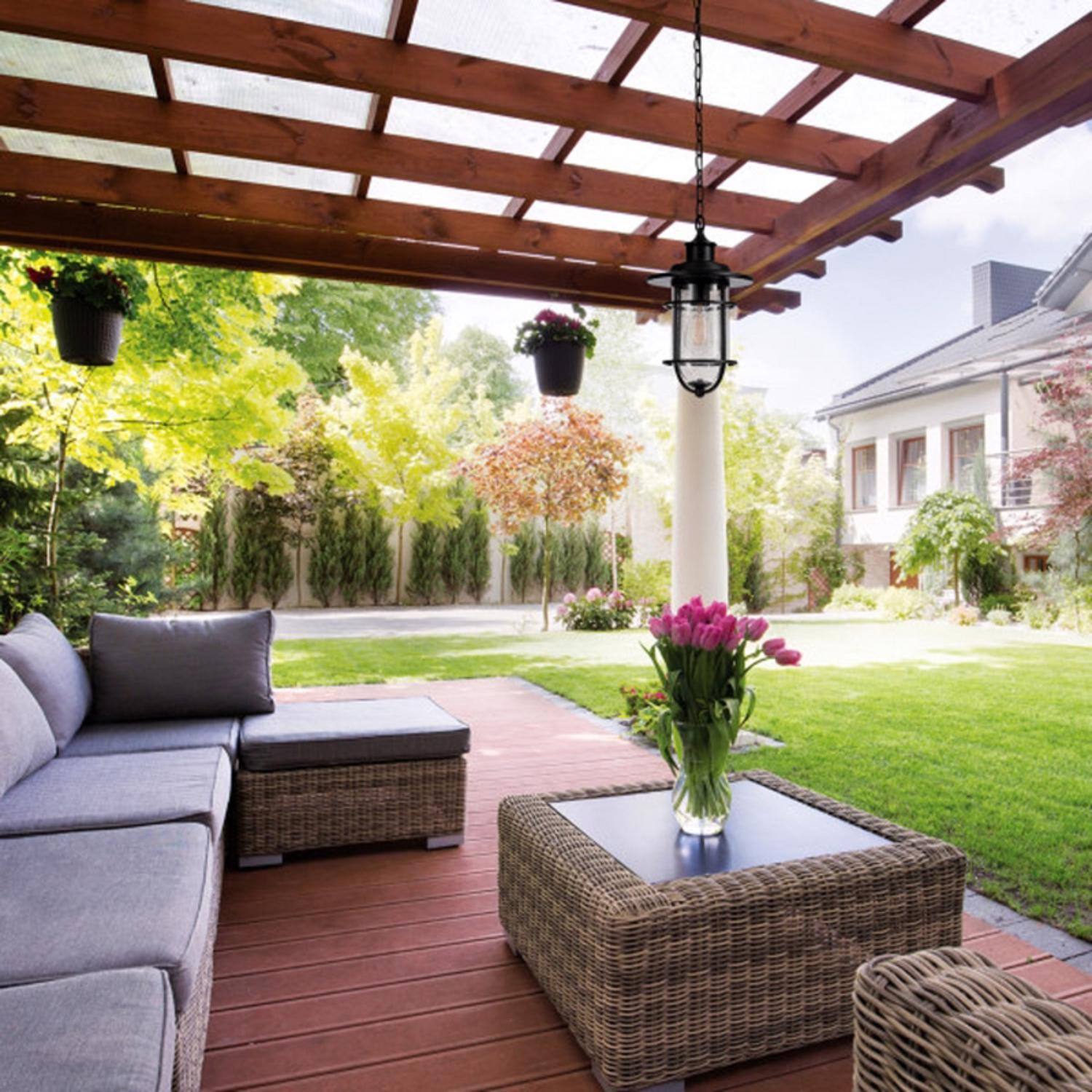 Back. Globe Electric - Globe Electric Turner Matte Black 1 lights Pendant Light.