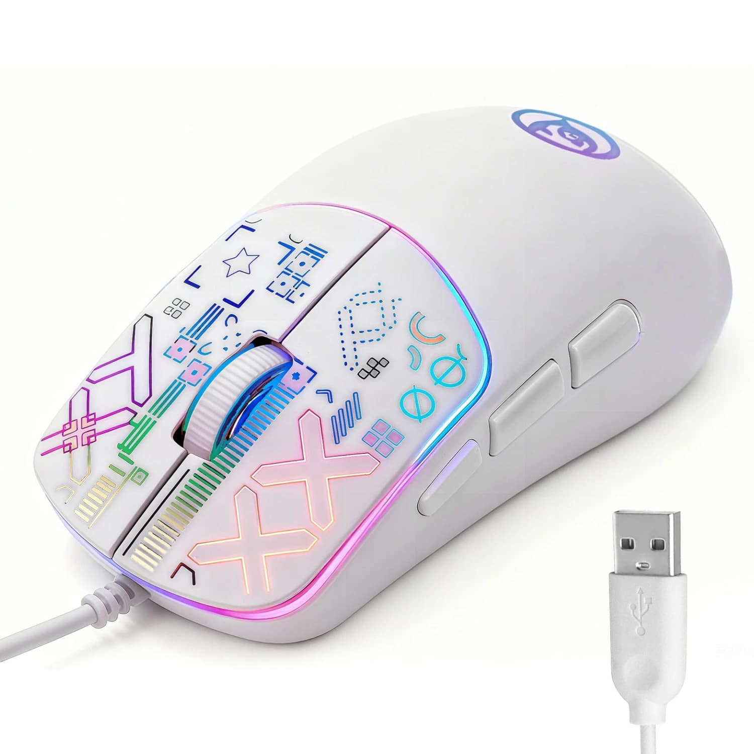 Home Collection - RGB Gaming Mouse USB Wired with Silent Clicks - Wired - White