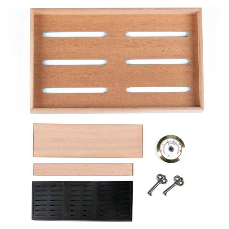 Alt View 2. Prestige - The Classic Cigar Humidors - Maple Veneer with French Antique Walnut finish.