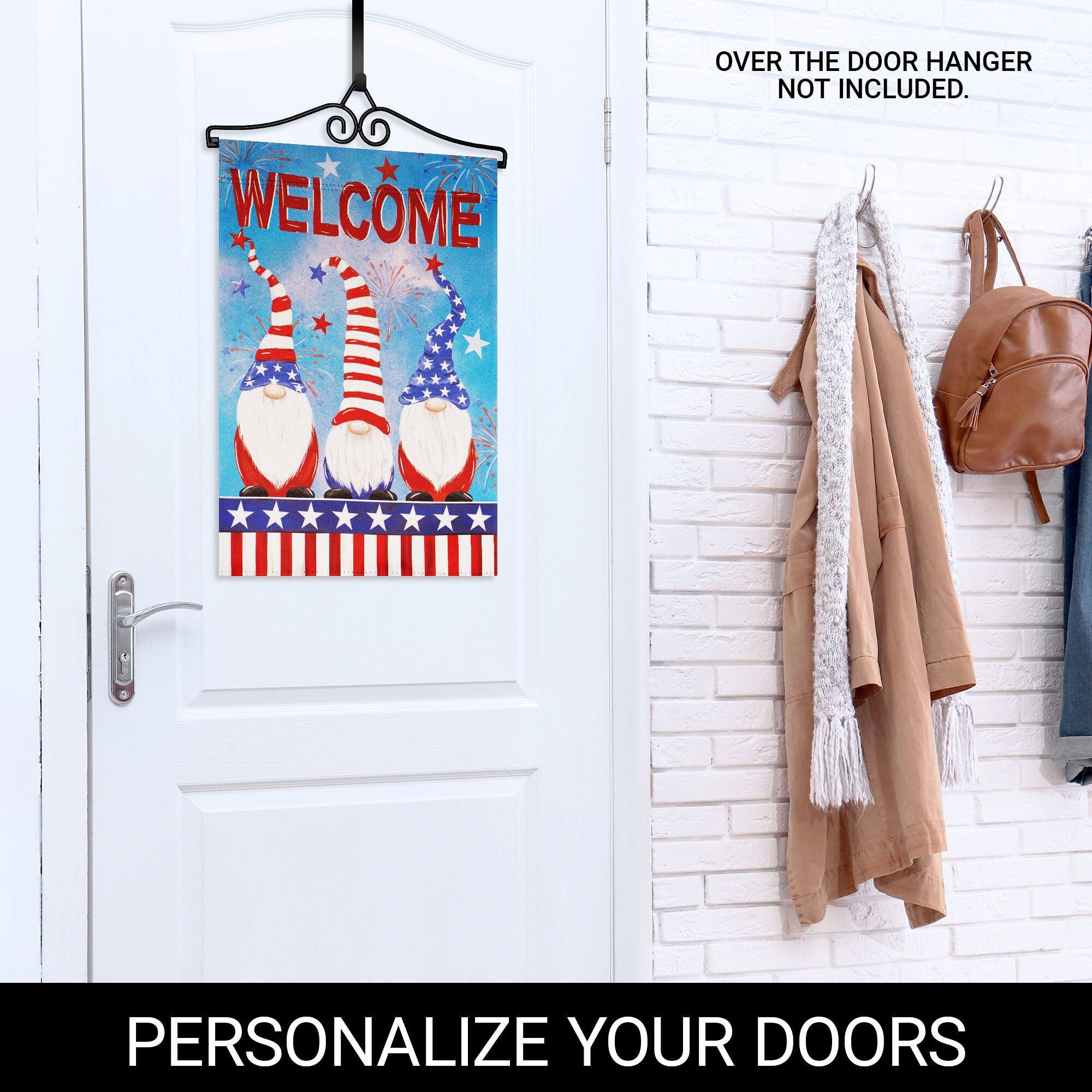 OVER THE DOOR HANGER NOT INCLUDED.  
WELCOME PERSONALIZE YOUR DOORS