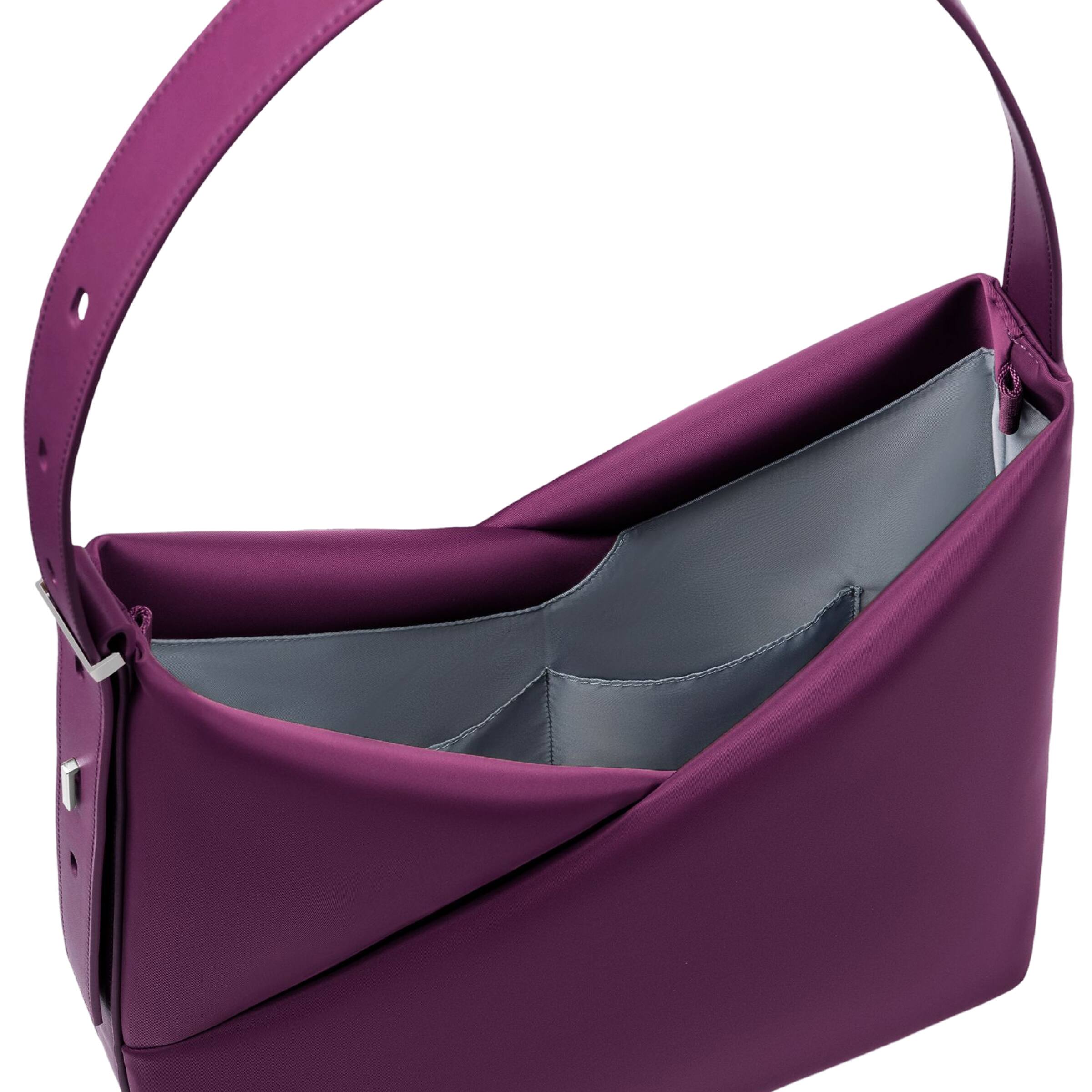 Alt View 2. Lux & Nyx - Lux & Nyx - Origami 16" Laptop Hobo Bag - Convertible Shoulder Bag - Wine.