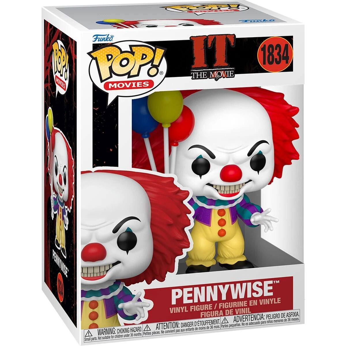 RP do FFORkA F Funko KSC W POP! IT 1834 THE MOVIE KOVTES MOVIES PEINTINSE PENNYWISE FIGURINE EN VINYLE FIGURE / VINYL DE VINIL FIGURA ADVERTENCIA: PELIGRO DE ASFIXIA menores de 36 meses D'TOUFFEMENT adecuado para nilos DANGER pequeas. No i5 HAZARD ATTENTION: entants de mons de 36 mois. Partes WARNING: CHOKING convient p KUIS Pettes pices.  chicren under D6 months Not sutable b Smal