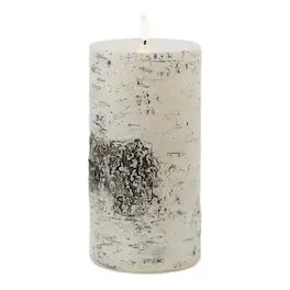 BreeBe - FIA Wick Birch Design Pillar Candle (Set of 2) - White, Black