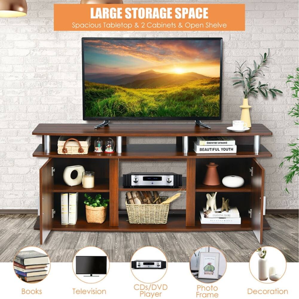 LARGE STORAGE SPACE  
Spacious Tabletop & 2 Cabinets & Open Shelve  

COENTRY SRONS BEAUTIFUL YOUTH  
Books  
Television  
CDs/DVD Player  
Photo Frame  
Decoration