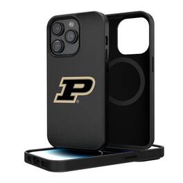Keyscaper - NCAA - Purdue Boilermakers Linen Logo iPhone Magnetic Bump Case - 14 - Black