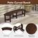 Patio Curved Bench Slatted Seat Bottom Crossbars Rustic Brown Appearance
