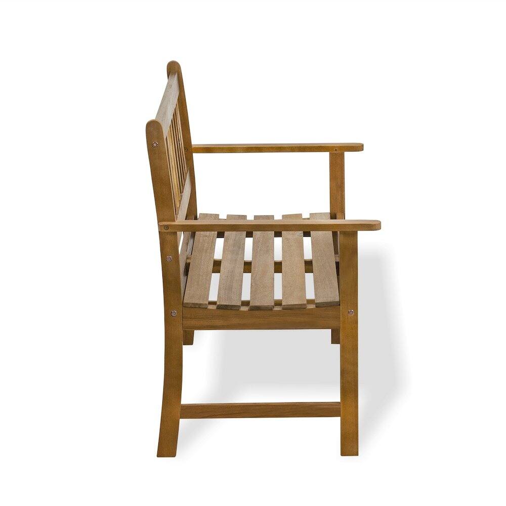 Angle. East West Furniture - East West Furniture Belmont Bench without Cushion made of Acacia wood in Natural Oil finish - Multi-Color.