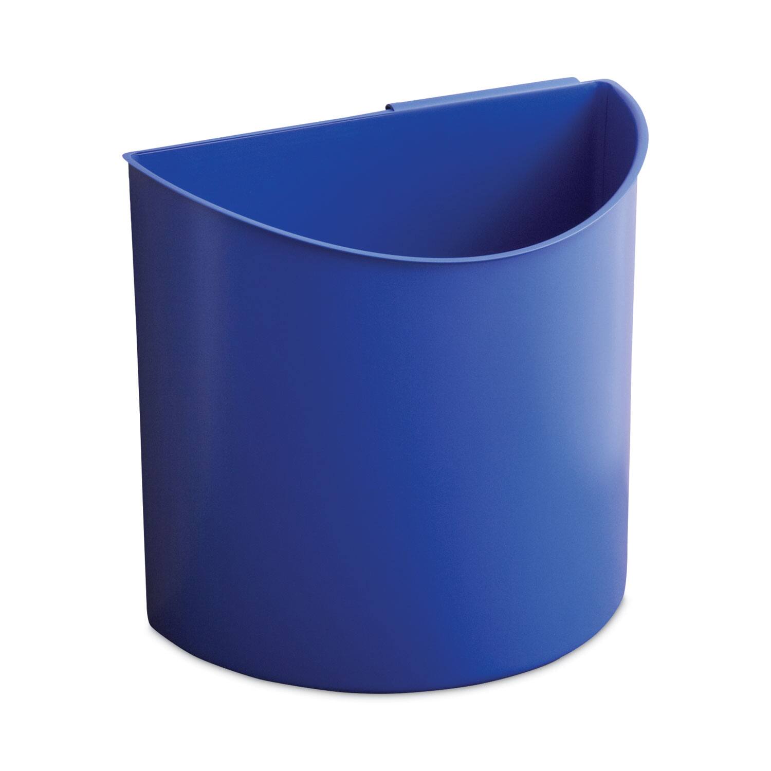 Angle. Safco - Safco Desk-Side Recycling Receptacle, 7 gal, Plastic, Black/Blue.