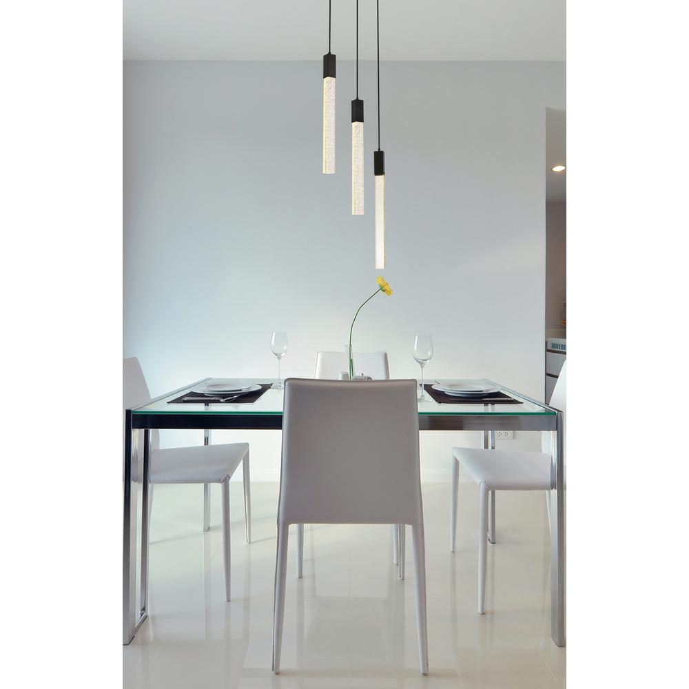 Angle. Elegant Lighting - Weston 3 lights pendant in black - Black.