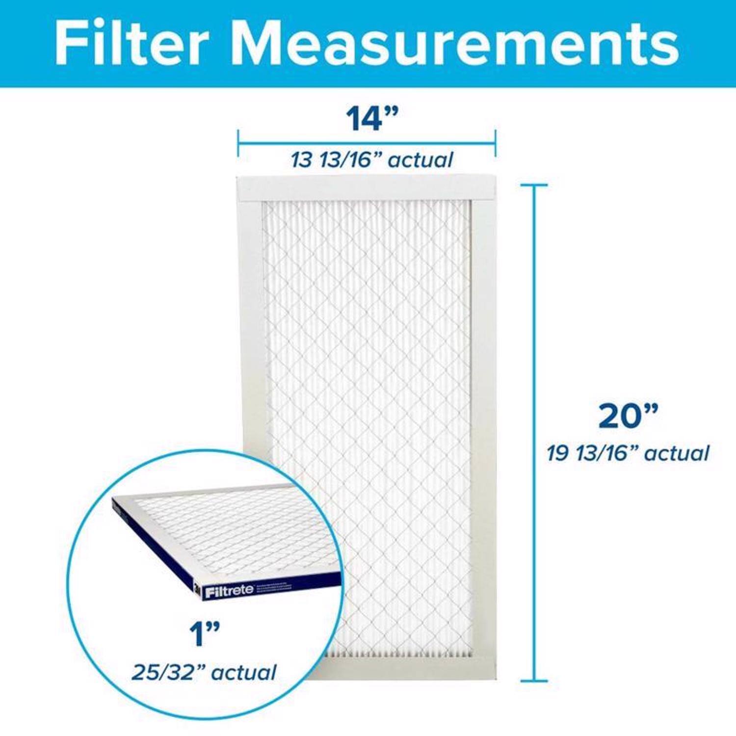 Filter Measurements

14"  
13 13/16" actual

20"  
19 13/16" actual

1"  
25/32" actual