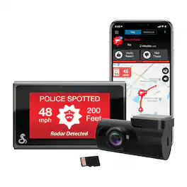 Cobra - SC 400D Dual-View Smart Dash Cam with Rear-View Accessory Camera, works with Apple CarPlay/Android Auto - Black/Silver