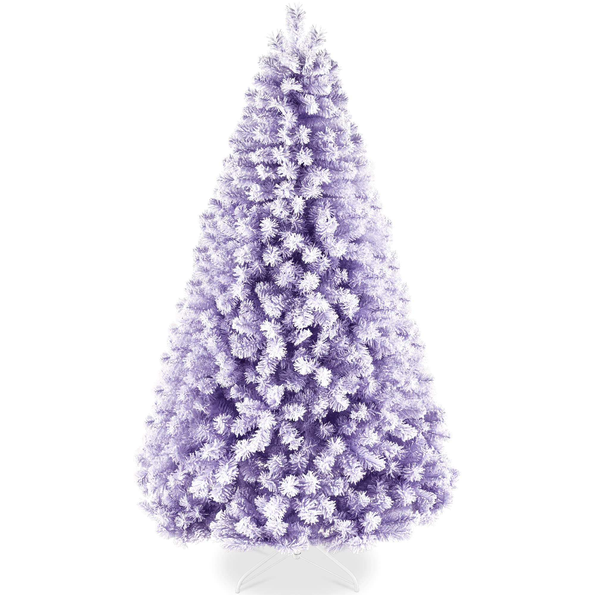 Best Choice Products - Artificial Flocked Christmas Tree, 6ft Premium Unlit Colorful Pine Holiday Decor w/Stand - Lavender