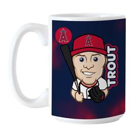 Logo Brands - Mike Trout Los Angeles Angels 15oz. Player Caricature Mug - Multicolor