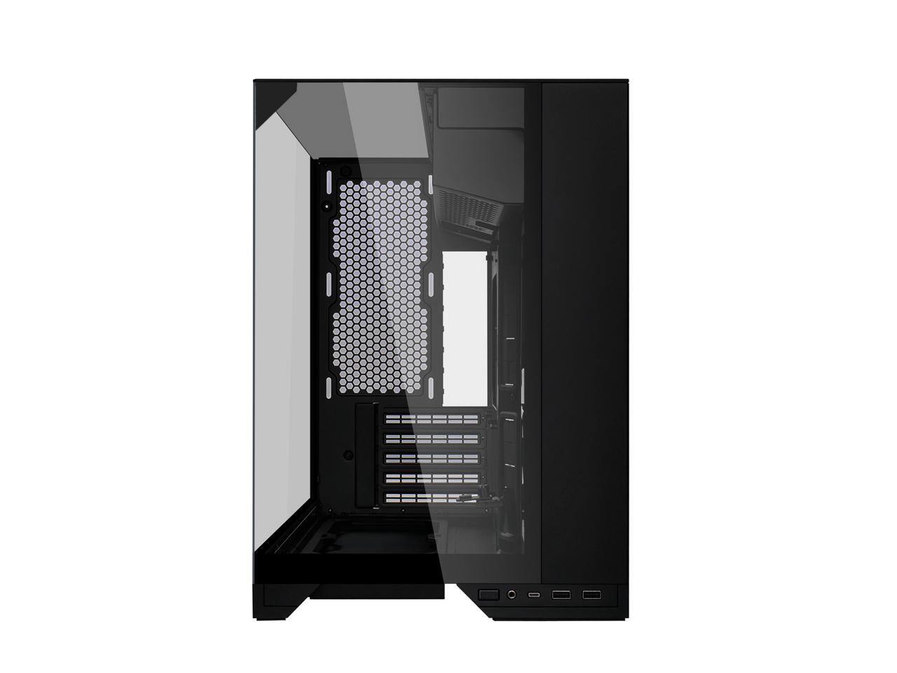 Alt View 3. Lian Li - O11 Vision-M O11VMX Dual-chamber Design Pre-installed 140 mm Fan Micro ATX Case - Black.