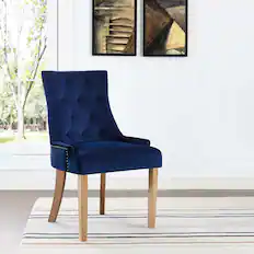 Front. Modway - Pose Performance Velvet Dining Chair by Modway - Navy.