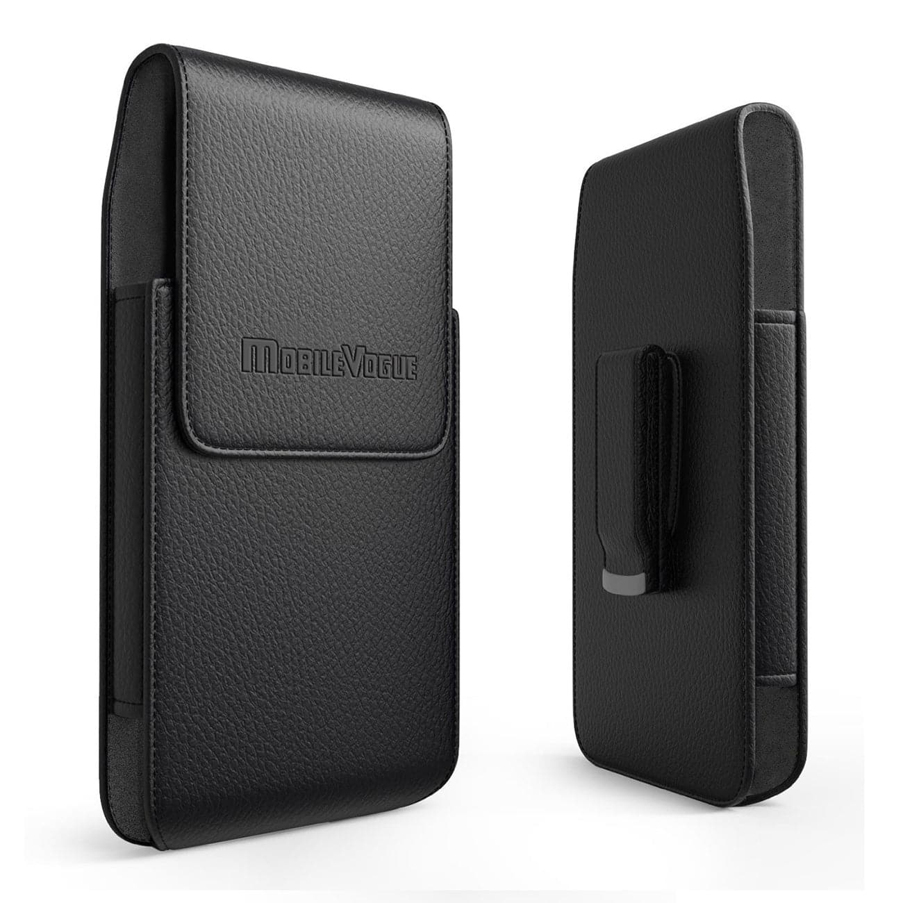 Reiko - Mv Vertical Leather Pouch With Magnetic Closure And Belt Loop In (6.1 X 3.2 X 0.7 Inches) - Black