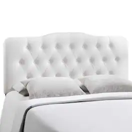 Annabel Upholstered Vinyl Full Headboard by Modway - White