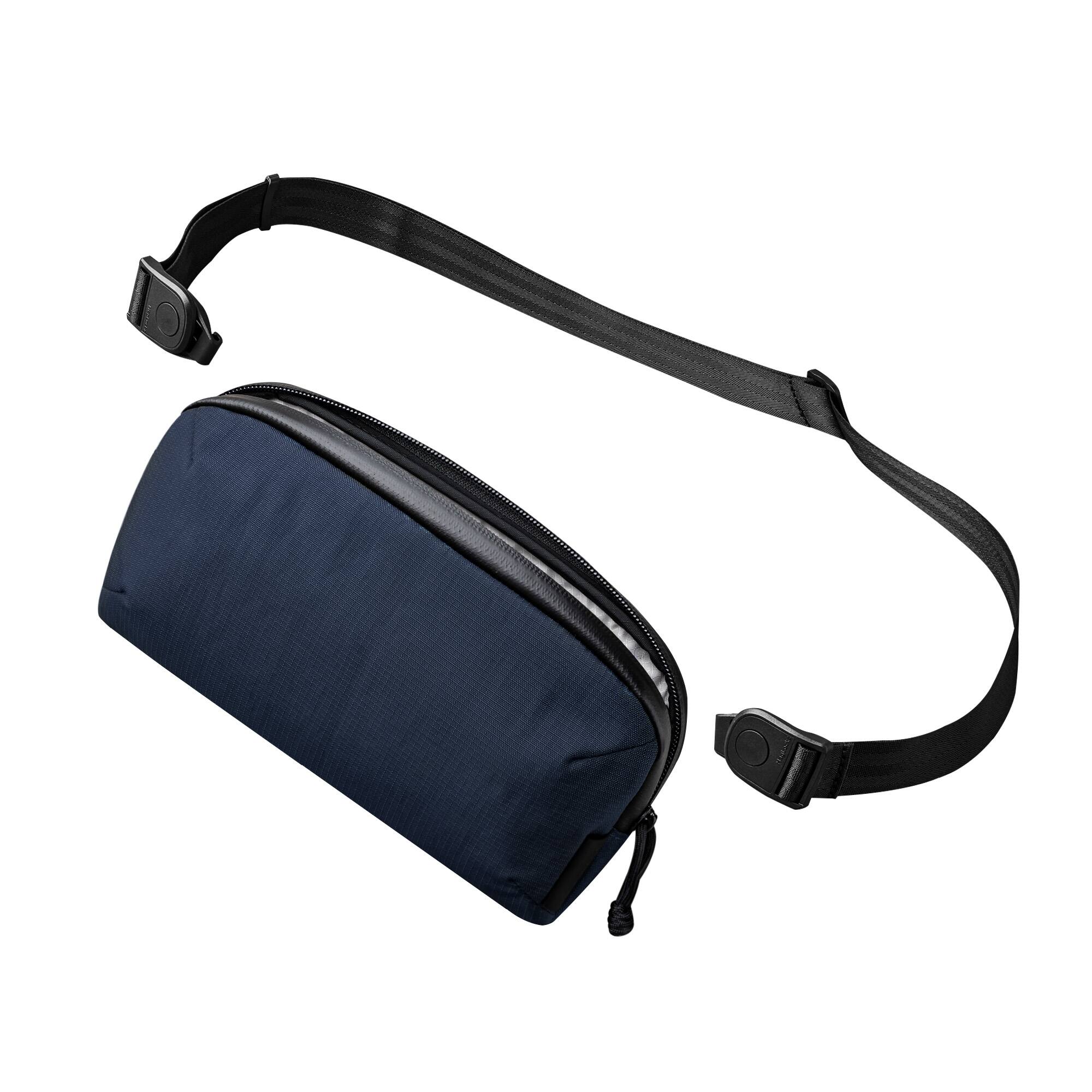 Front. ALPAKA - Flight Pouch Pro Passport Holder for Travel,Small Crossbody Bag for Men, phone holder bag,RFID sleeves for credit cards - Moonlight Blue Axoflux 400D Ripstop Nylon.
