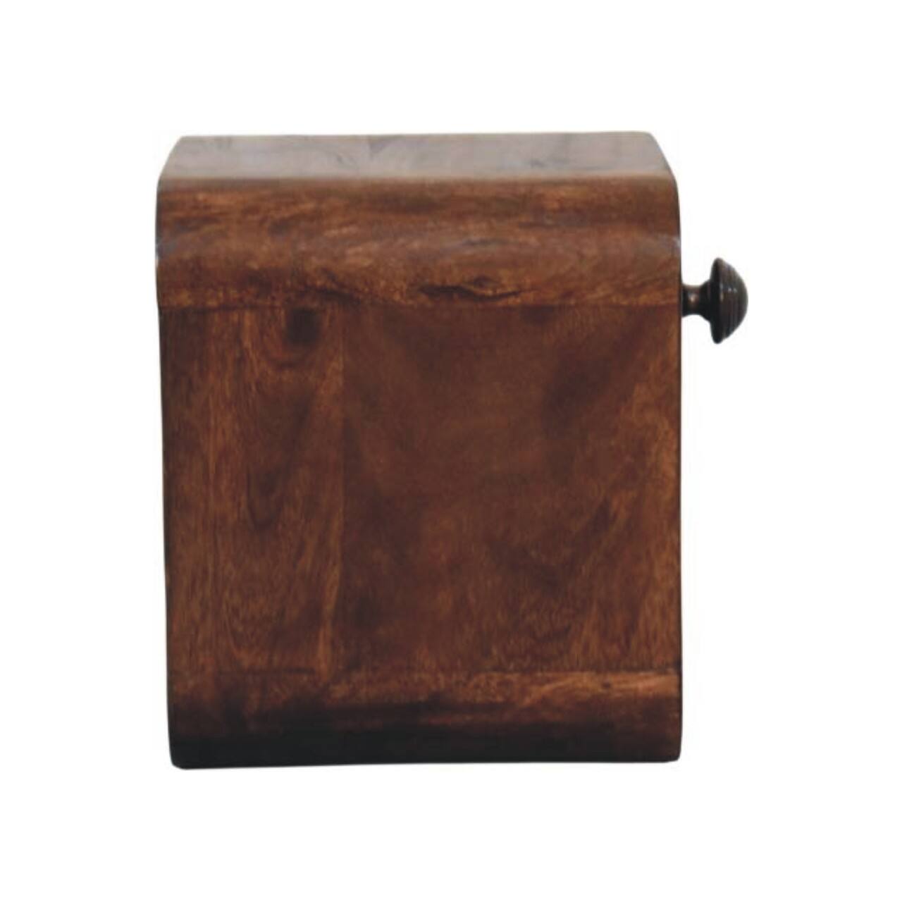 Alt View 4. Artisan Furniture - Artisan Furniture Solid Wood Curved Wall Mounted Bedside, 1 Drawer, 1 Open Slot, Dark Brown - Dark brown.