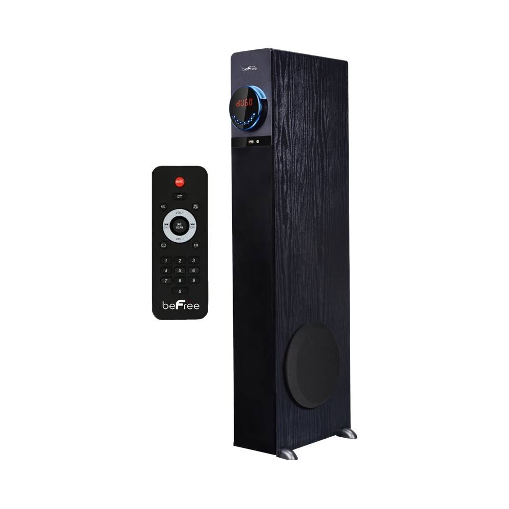 Angle. beFree Sound - 6-1/2" Powered 3-Way Wireless Speaker (Each) - Black.