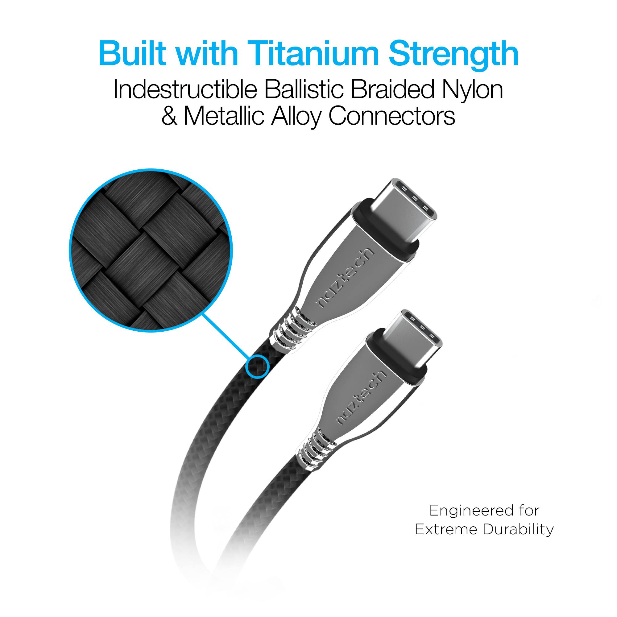 Built with Titanium Strength  
Indestructible Ballistic Braided Nylon & Metallic Alloy Connectors  
Engineered for Extreme Durability