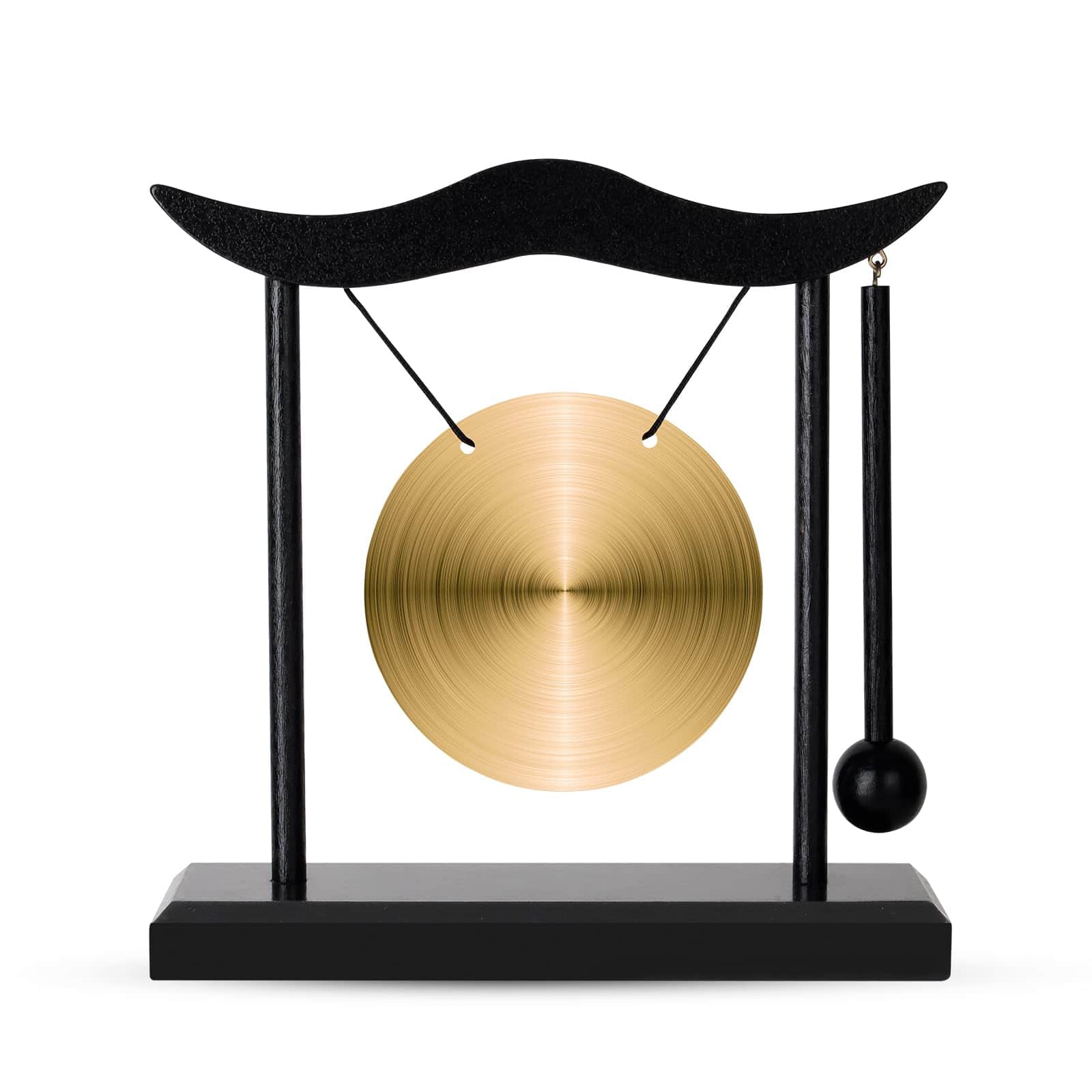 Refined Abode Design - Zen Brass Desktop Gong 6.4" Clear Tone Feng Shui Desk Decor Yoga Gift - Default