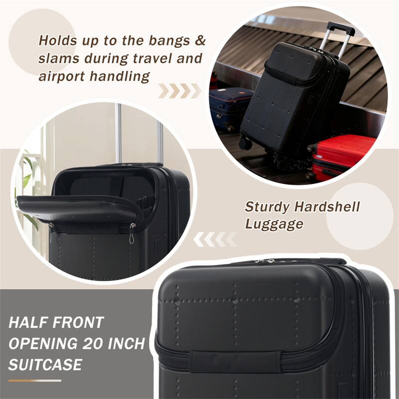 Holds up to the bangs & slams during travel and airport handling

Sturdy Hardshell Luggage

HALF FRONT OPENING 20 INCH SUITCASE