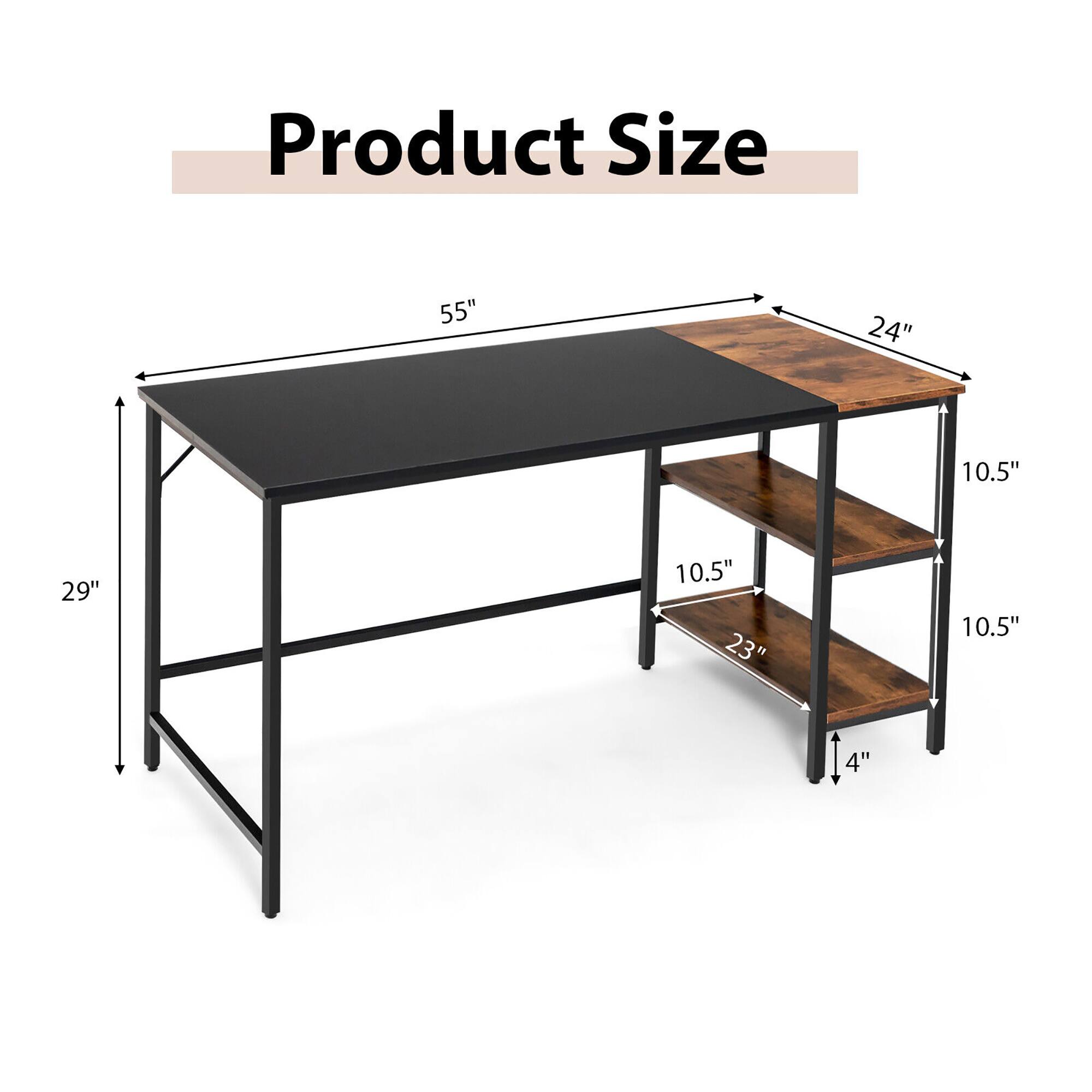 Product Size: 55" x 24" x 10.5" x 29" x 10.5" x 23" x 10.5" x 4".