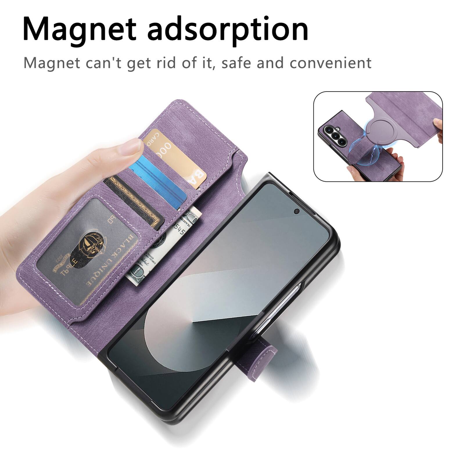 Magnet adsorption  
Magnet can't get rid of it, safe and convenient  

CARD 000 BA 04 a BLACK oE 2023  
I LE UNIQUE  
SHVE . 545