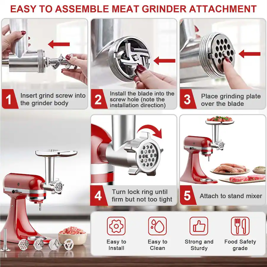 Gvode Meat Grinder Slicer Shredder Attachment, Compatible with ...