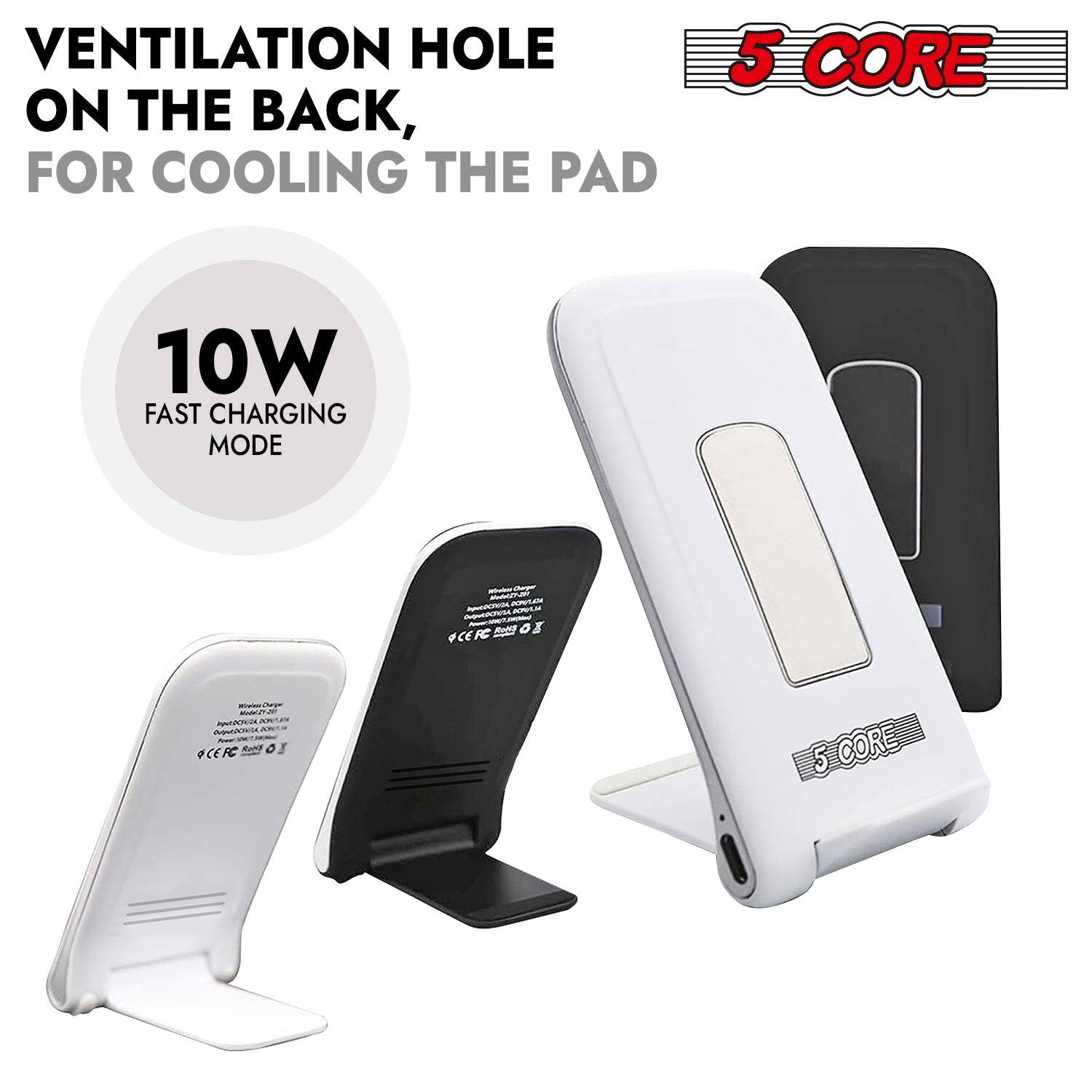 VENTILATION HOLE ON THE BACK, FOR COOLING THE PAD

10W FAST CHARGING MODE

5 CORE