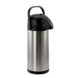 MegaChef - 3.17 Quart Stainless Steel Airpot Hot Water Dispenser for Coffee and Tea - Silver and Black
