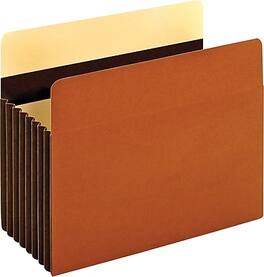 Pendaflex - Heavy Duty File Pocket, 7" Expansion, Straight Cut, Letter Size, 5/Box - Brown