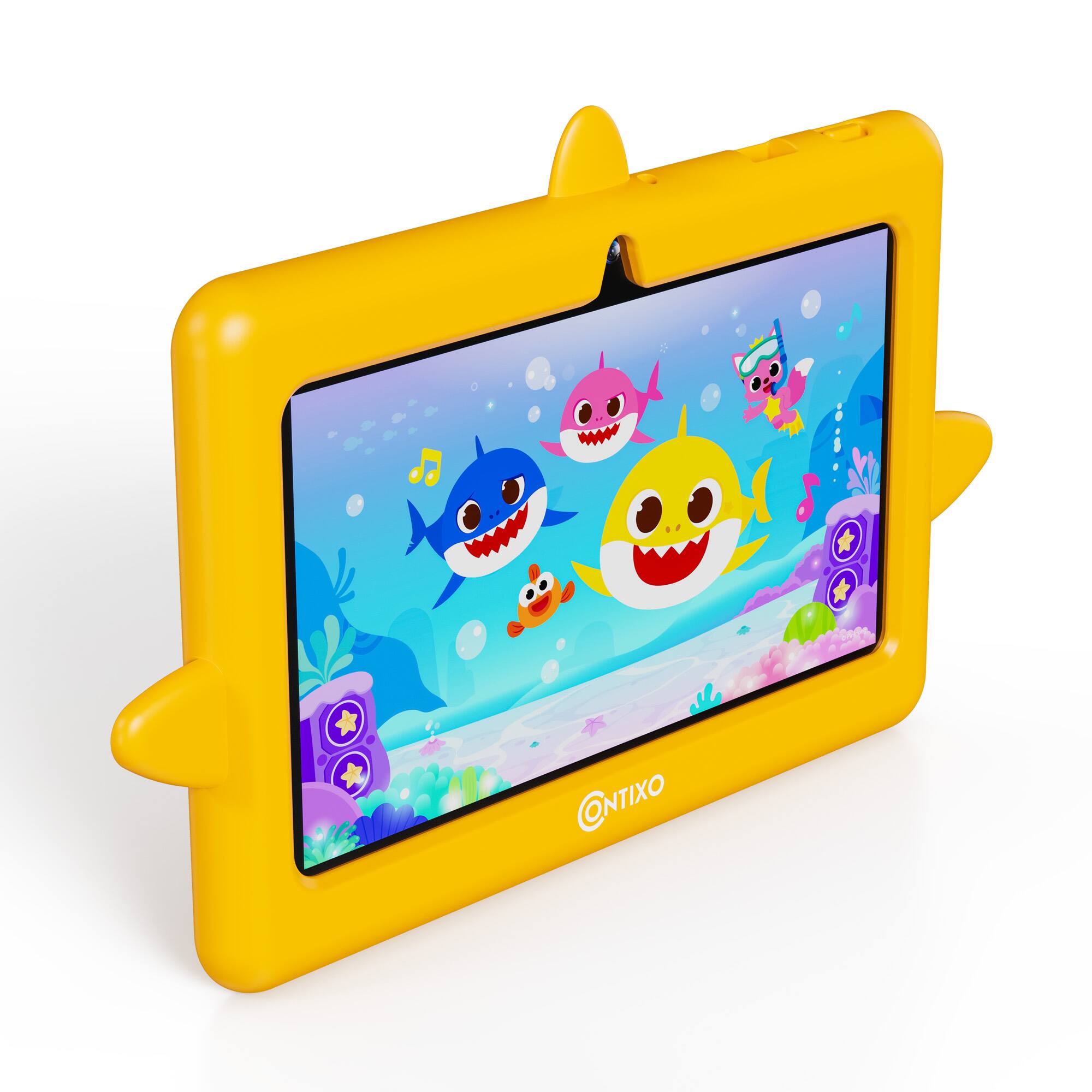 Alt View 4. Contixo - A8 Baby Shark 7-Inch Kids Tablet, 32GB, Android 16, 8 Pinkfong Learning Apps, Parental Controls, Ages 3-12 - Yellow Shark.
