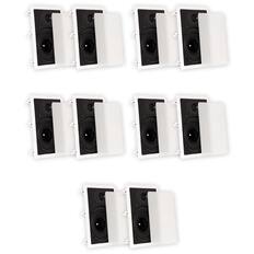 Front. Theater Solutions by Goldwood - TS80W Flush Mount In Wall Speakers with 8" Woofers Home Theater 5 Pair Pack - Paintable White.