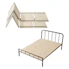 Front. VEVOR - Full Size Bunkie Board, 0.4 in Foldable Bed Board Slats with Connection, Wooden Mattress Support for Full Size Bed - Wood.