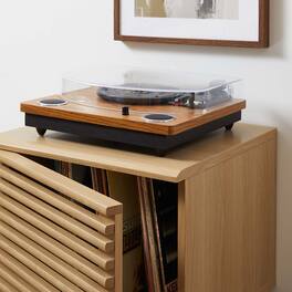Render Vinyl Record Display Stand by Modway - Oak