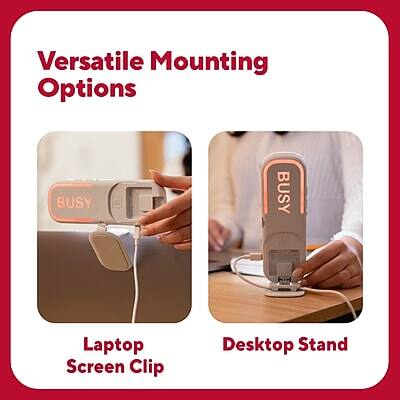 Versatile Mounting Options

Laptop Screen Clip

Desktop Stand