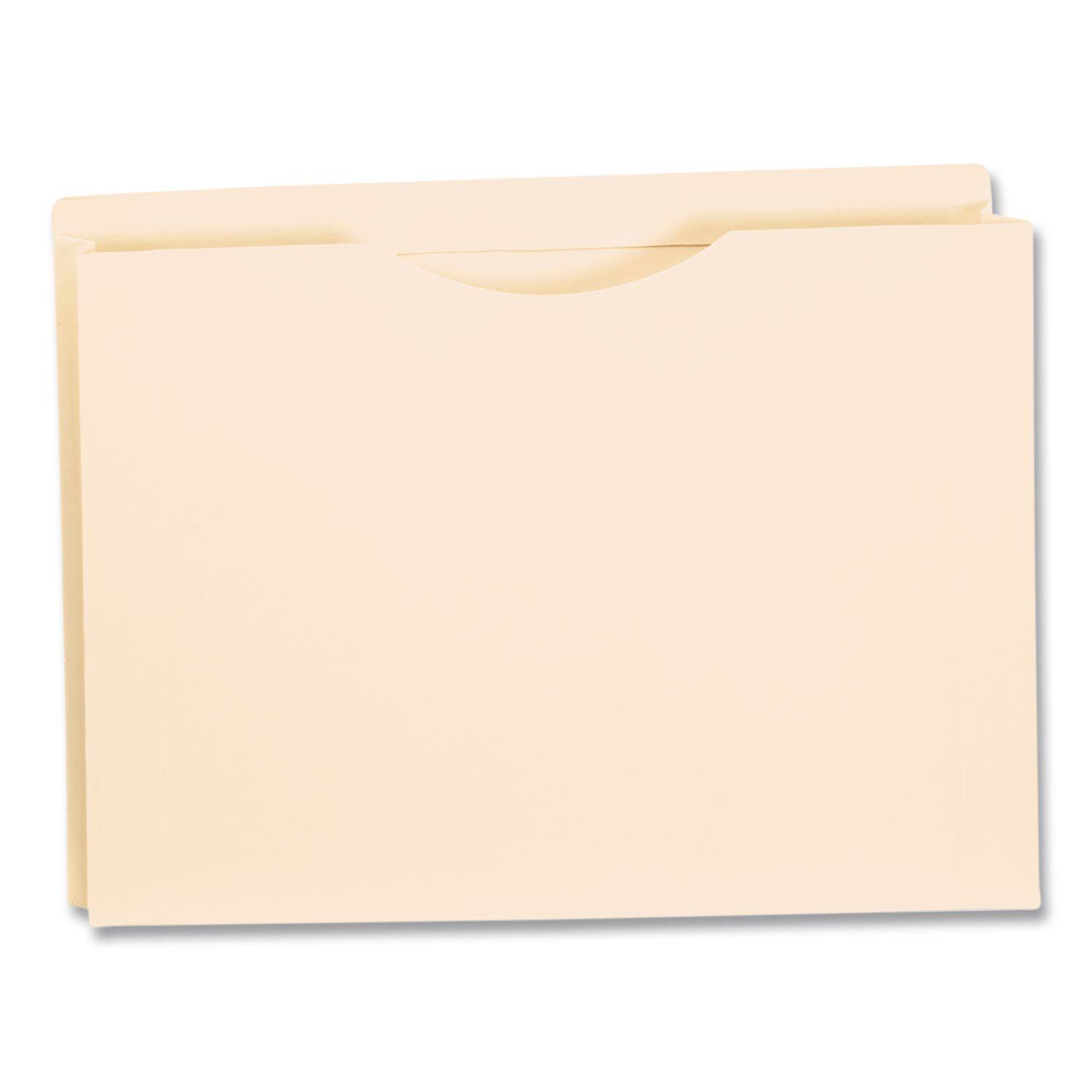 Left. Tops Business Forms - Manila Reinforced File Jackets, 2-Ply Straight Tab, Letter Size, Manila, 50/box.