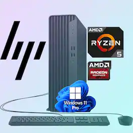 HP - Desktop PC Elite SFF G9 | 6-core 5GHz Ryzen-5 Processor | DDR5 RAM | WiFi | Bluetooth | HDMI, USB, RJ-45 - Black